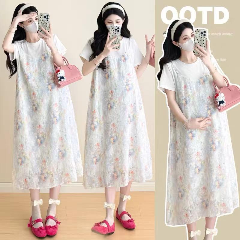 

2026 Stylish Two-Piece Maternity Summer Dress - Lightweight, Petite, Luxury Design Double Extra Large