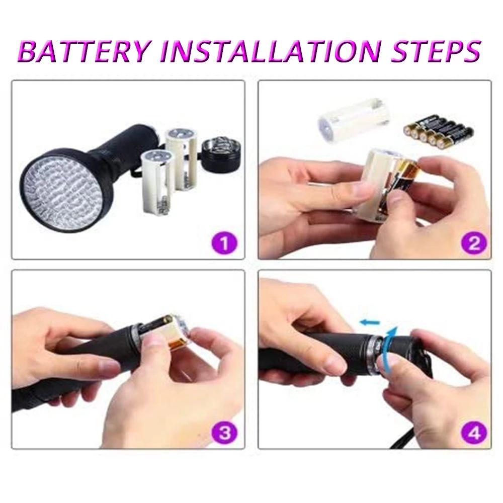 UV 395NM Portable UV Flashlight Lightweight 51/100 Led Ultraviolet Flashlights Torch Mini Detection Lighting Lamp For Pet Stacks