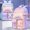 Grundschulrucksack 1.-5. Klasse Niedliche bunte Schultasche für Mädchen Wasserdicht Große Kapazität Cartoon-Hase Mochila Escolar