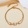 Stainless Steel Exquisite Elegant Compact Butterfly Bracelet Women's  Romantic Classic Adjustable Party Birthday Gifts
