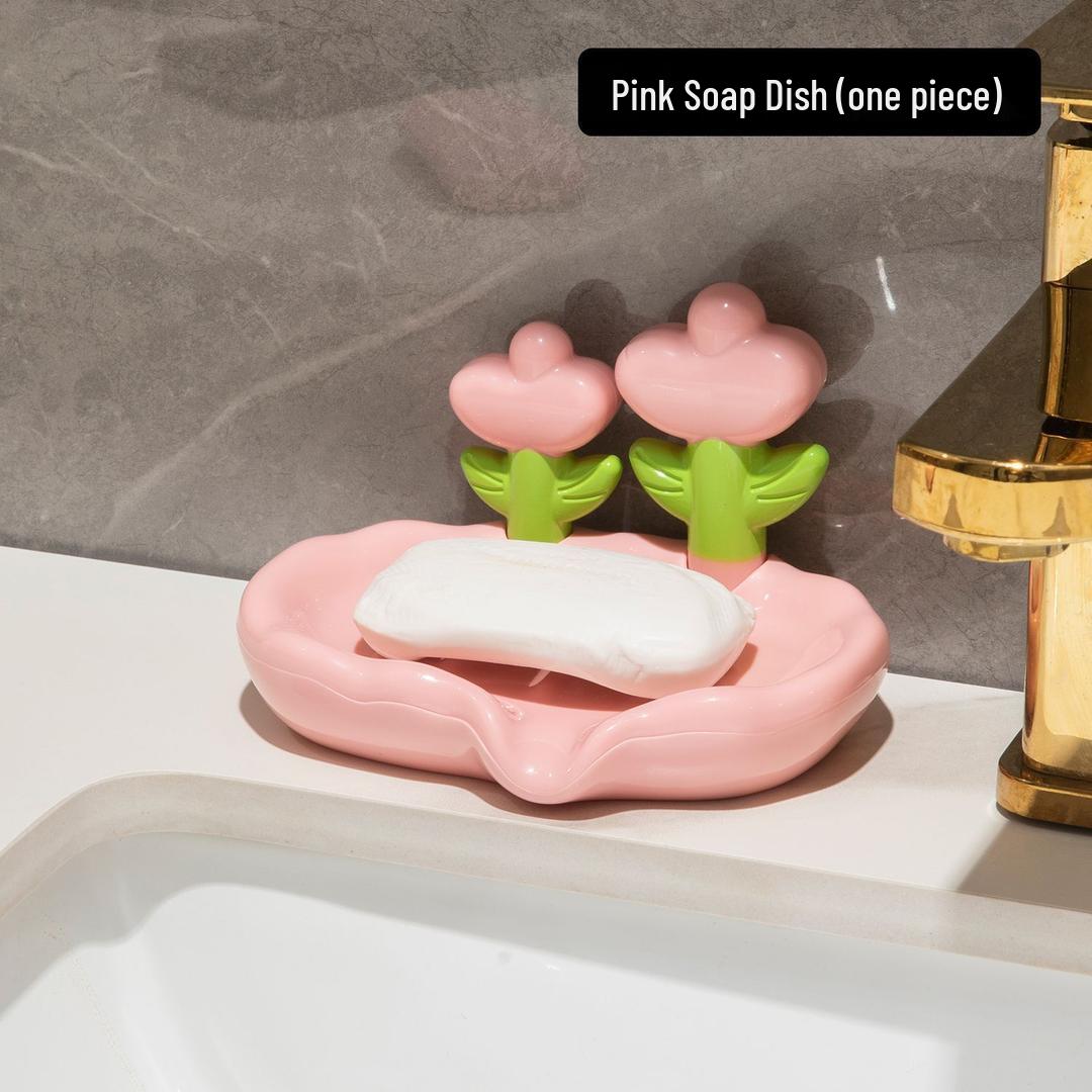 

Light Luxury Punch-Free Soap Holder: Creative Flower Design for Bathroom Storage