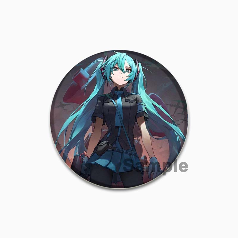 

32/44/58 мм Хацунэ Мику аниме круглая брошь ручной работы изысканные эмалированные лацканы для подарочной одежды шляпа аксессуары для рюкзака 44mm