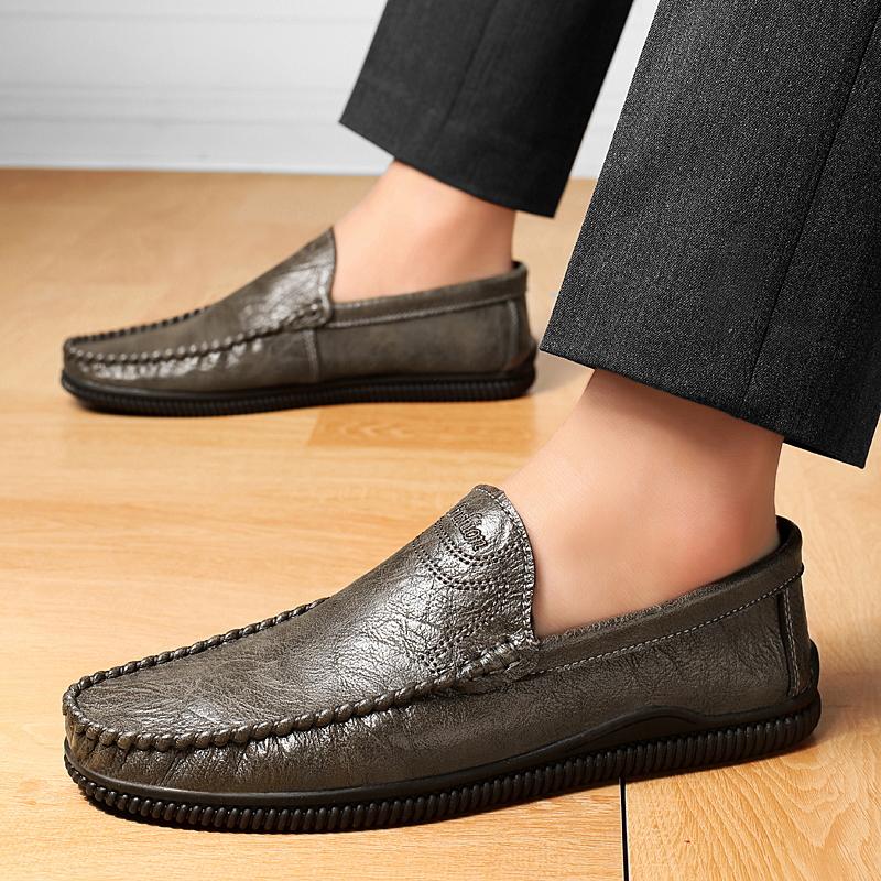 

Leather Penny Loafers Men Moccasins 2026 Lightweight Luxury Mens Casual Shoes Breathable Slip On Flats Male Driving Shoes 44
