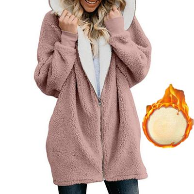Lamm Fleece Kapuze Damen Herbst und Winter neue Plüschmantel Damen