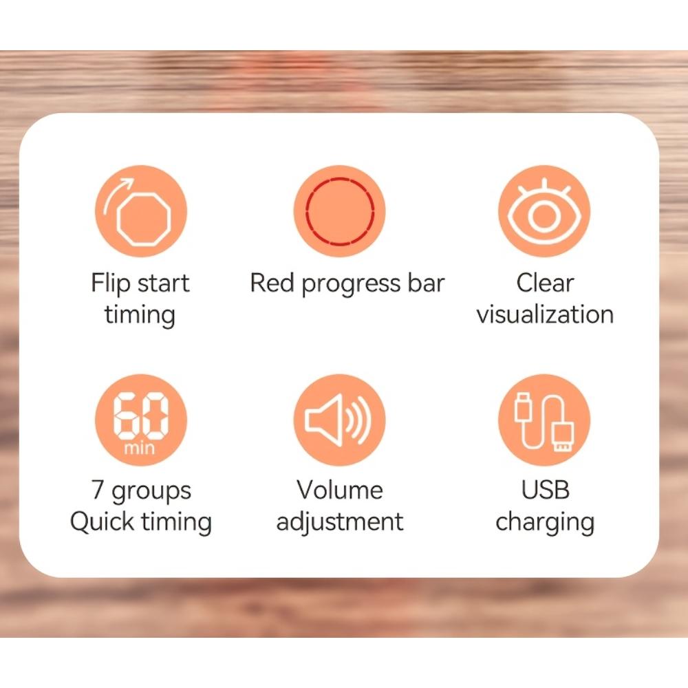Visueller Schwerkraftsensor-Timer, Selbstdisziplin-Tracker, für Schülerhausaufgaben, Besprechungen, Fitness, Backen, Kochen, Wettkampf-Zeitmessung
