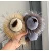Genuine Raccoon & Rex Rabbit Fur Little Lion Bag Charm - Cute Plush Doll Women's Trendy Accessory