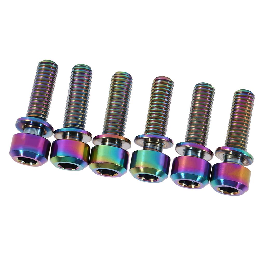 6 Pieces Mountain Bike M5 X 18mm Stem S Screw With Washer( )
