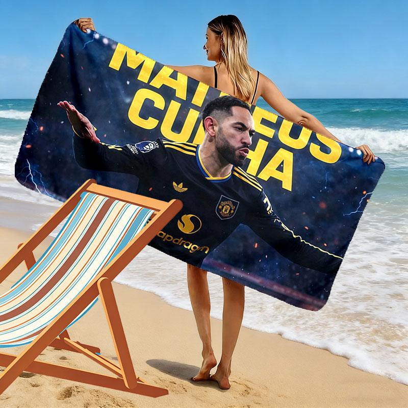 Cunha Print Beach Towel, Large Soft Quick Dry Towel for Beach Camping Swimming