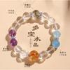 White crystal multi-bead bracelet for women, fresh and sweet, with amethyst and aquamarine beads, versatile gift for girlfriend or best friend