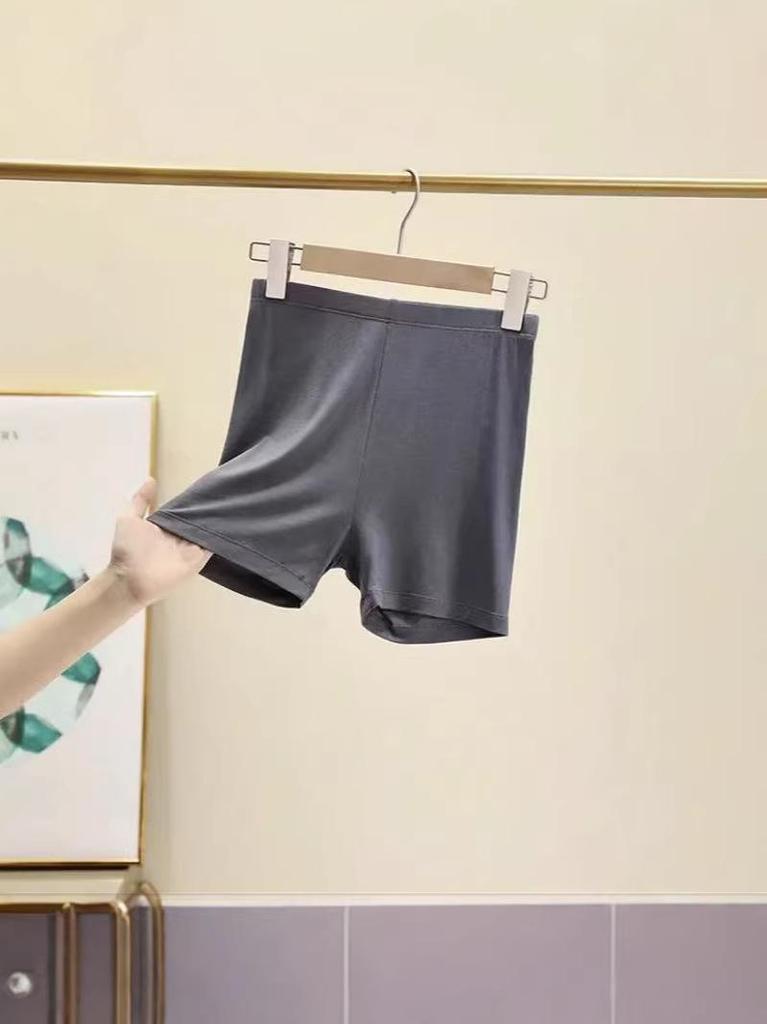 High Waist Modal Solid Color Women's Three-Quarter Leggings - No Roll Hem, Thin, Large Size, Anti-Exposure Safety Shorts