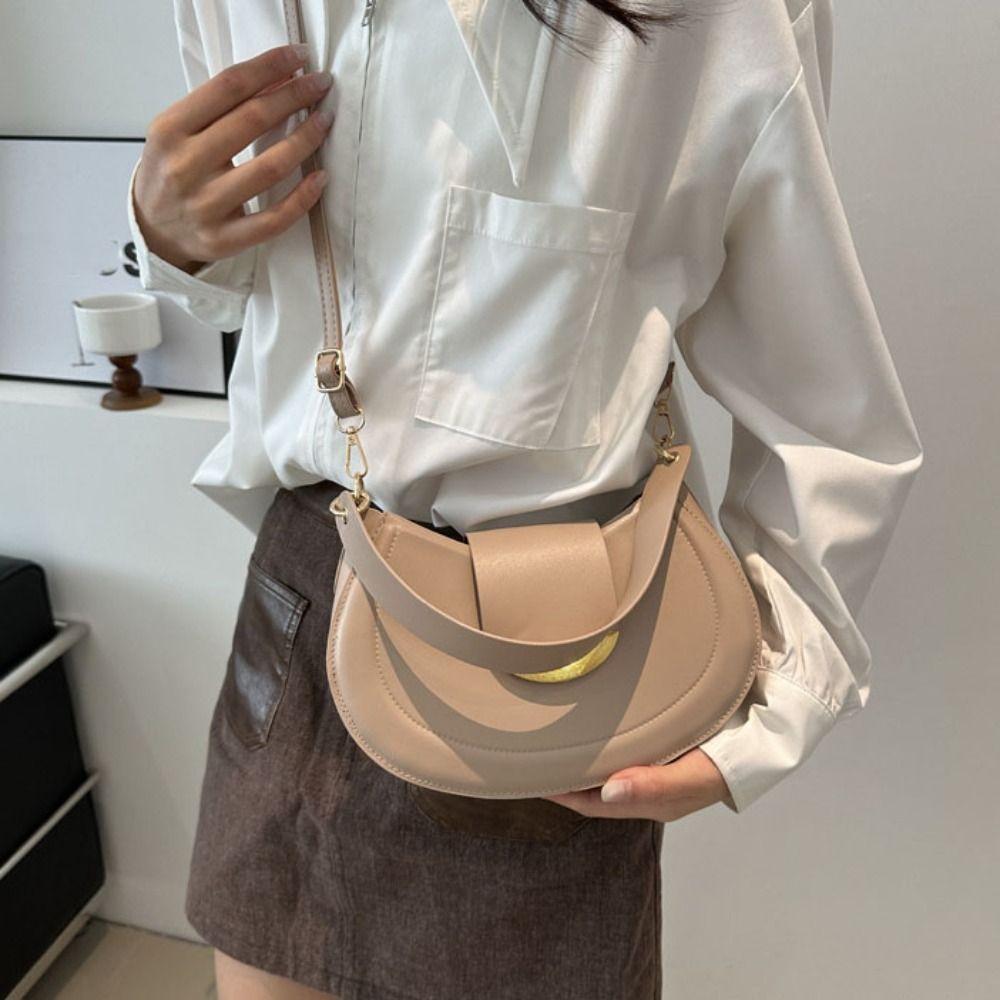 Half-Moon Girls Crossbody Bag PU Leather Mini Tote Bag Portable Ladies Messenger Bag  Gifts