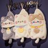 Cartoon Cat Coral Fleece Hangable Hand Towel - Thick, Absorbent, Dual-Use for Kitchen & Bathroom.
