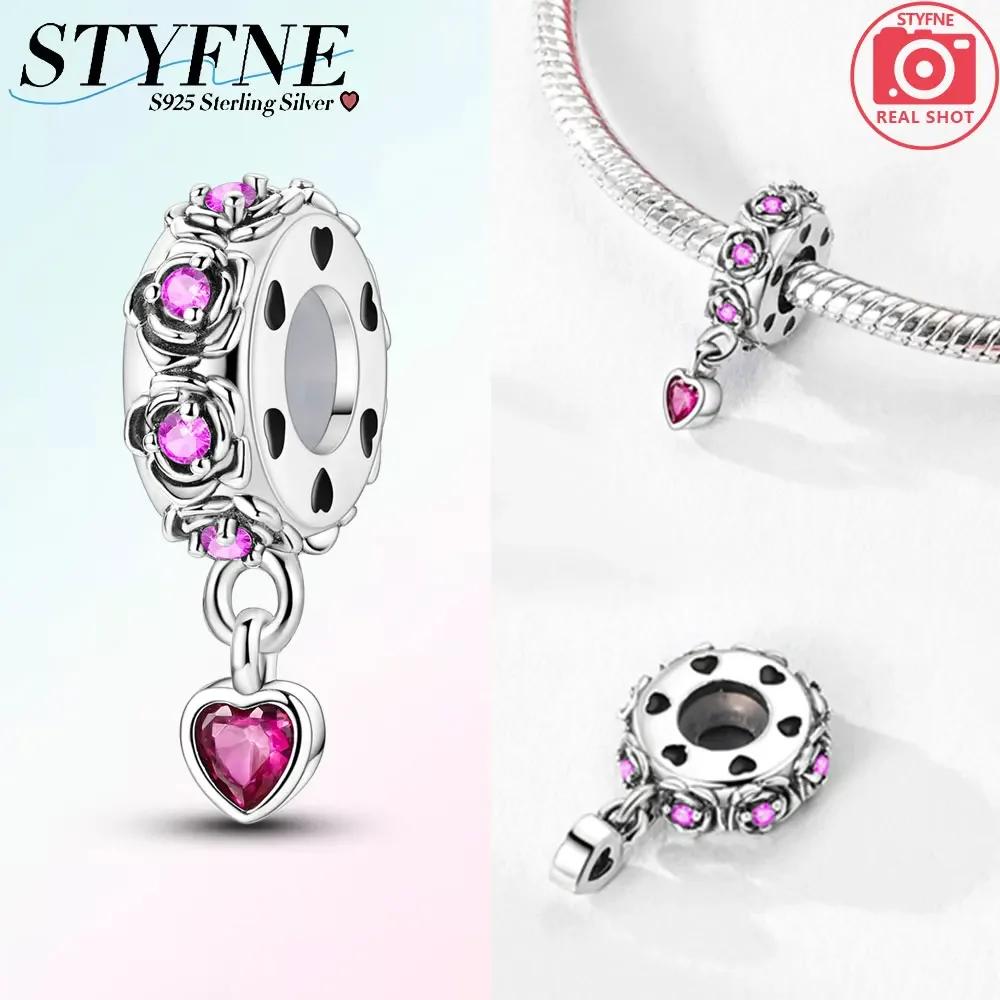 Charms Copper Colorful Zircon Stars Pink Bow Spacer Charms Beads Fit Original Bracelet Diy Women Jewelry Gifts