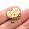 6pcs Real Gold Plated Blue/Dark Blue Rhinestone Evil Eye Pendant Stainless Steel Turkish Eye Charms For Jewelry Making Supplies