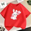 Cute Cartoon Rabbit Lollipop Print T Shirts Student Girls Kawaii Tee High Quality Cotton Summer Short Sleeve Casual Tops