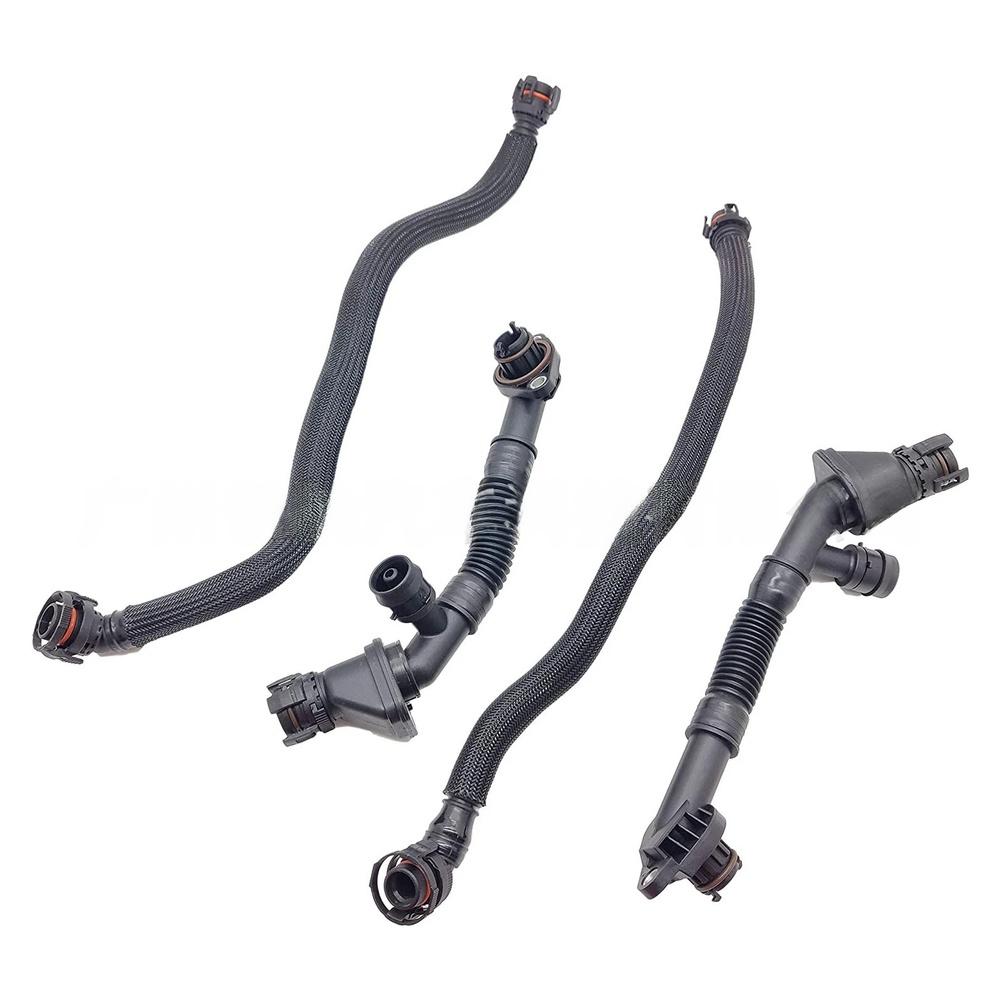 PCV Tube Kit Crankcase Vent Pipe Direct Replacement LH RH Placement 4-piece Set OE Part 11157575640 For BMW 550i