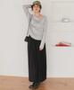 Titibait Rib Knit Light Size S Off-the-Shoulder Top, Women's, Gray, (AGXT0409)