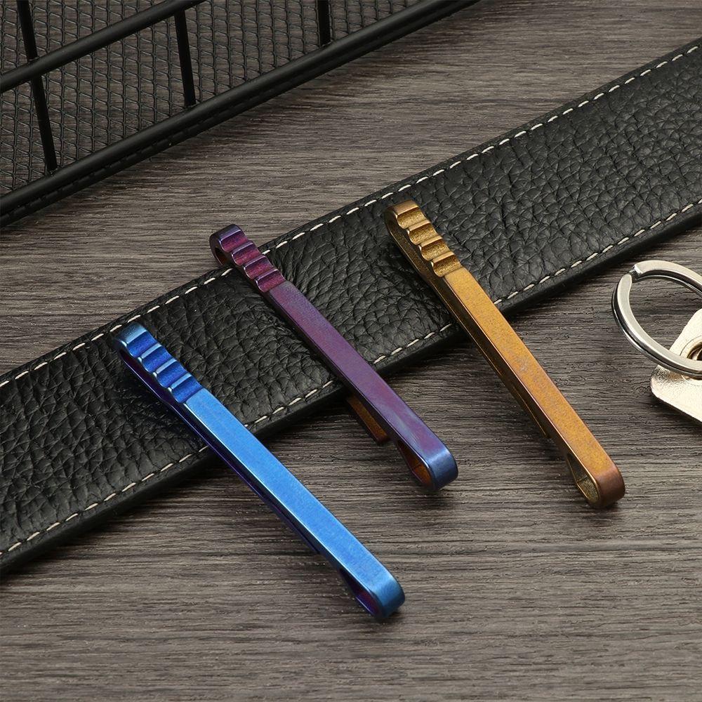 Camp Tool Bottle Opener EDC Octagon Keychain Multi Keyring Hike Belt Clip Titanium Ti Clip