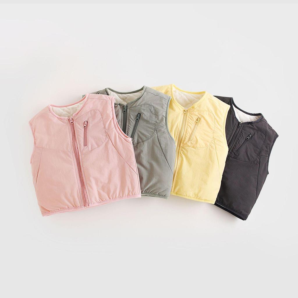 Kids' Warm Sleeveless Vest for Autumn/Winter - Outdoor Sports Style, Double Cotton for Boys & Girls