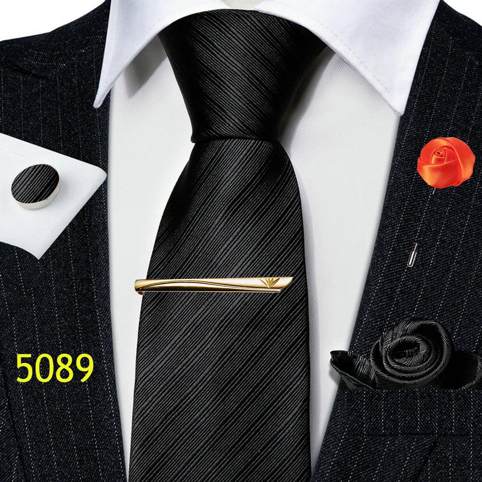 Barry.Wang Gravata masculina prendedor de gravata boutonniere lenço abotoaduras paisley conjunto de gravata de seda sólida para festa de casamento namoro