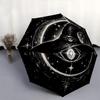 1pc Witch's Hat Illuminated by Stars and Moonlight Durable Cartoon Folding Umbrella, Portable 3-Fold Compact Umbrella for Men and Women, Suitable