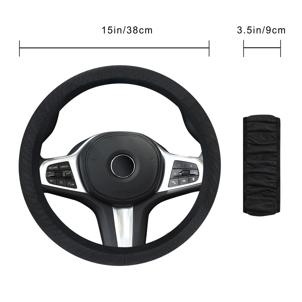 Car Steering Wheel Cover No Inner Ring Breathable Car Steering Wheel Cover Mesh Cloth All-Season Comfortable Auto Accessory