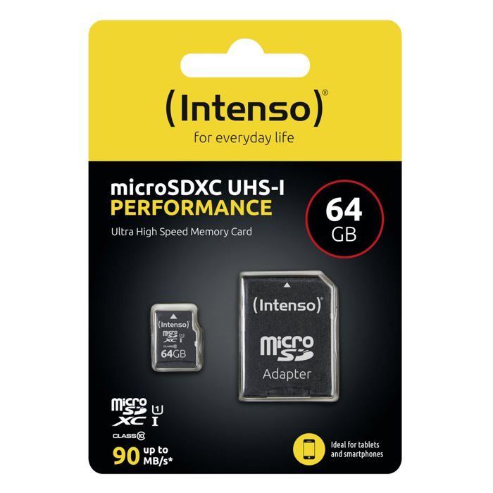 Intenso 64gb Microsdxc Performance Microsd Card 64 Gb Class 10 Uhs-i Waterproof