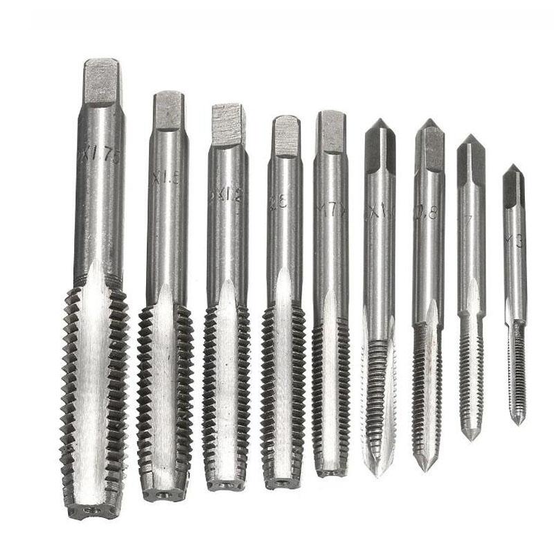 Jeu de Tarauds et Filières Multifonction 12/20 Pièces M3-M12 Métrique Bouchons de Filetage Vis à Main Tarauds Droits Coniques Outils de Taraudage et de Filetage