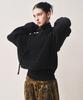 Nigaennikol Cozy Button Cable Hoodie Knit_Black