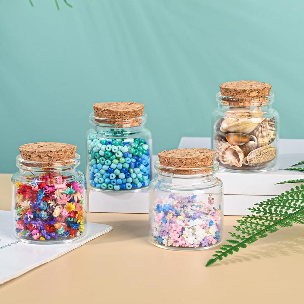 50ml Small Empty Glass Bottle with Cork Stopper Storage,Small Glass Bottle Jars for DIY Art Crafts Projects Decoration Party