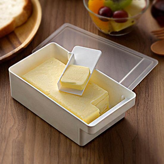 Fresh-keeping Handle Design Practical Food Grade Refrigerator Storage Cheese Cutter Dish Butter Cutting Storage Box