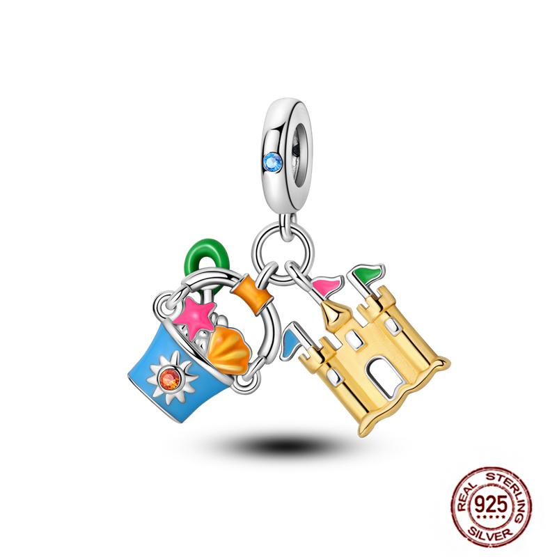 Daily Articles Copper Pink Perfume Charms Camera Dumbbell Smart Watch Beads Fit Original Bracelets Diy Jewelry Gift