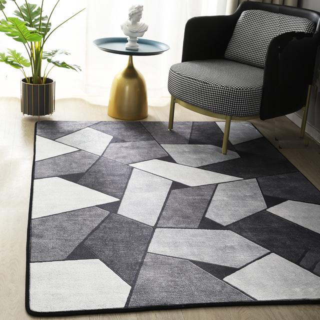 Geometrisch tapijt voor woonkamer fluwelen tapijt slaapkamer nachtkastje vierkante tapijten zachte pluizige tapijten thuis kinderen salon bank tafel decoratie mat 120x160cm
