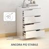 Modern and Minimal 4-Drawer Wooden Dresser, 60x40x85 cm, Glossy White