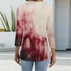Women's Fashion Casual Lapel Short 3/4 Sleeve Halloween Print Shirt Women's Button Up Tops
