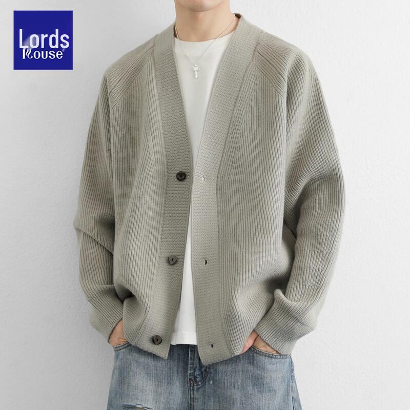 Cardigan lavorato a maglia con zip oversize stile americano da uomo Loz