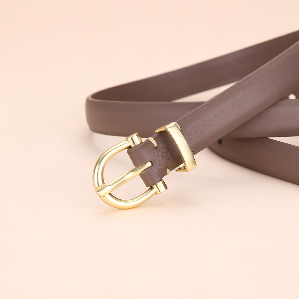 Women'S Belt Pin Buckle Belt Women'S Pure Cowhide Simple Denim Suit Culottes With Women