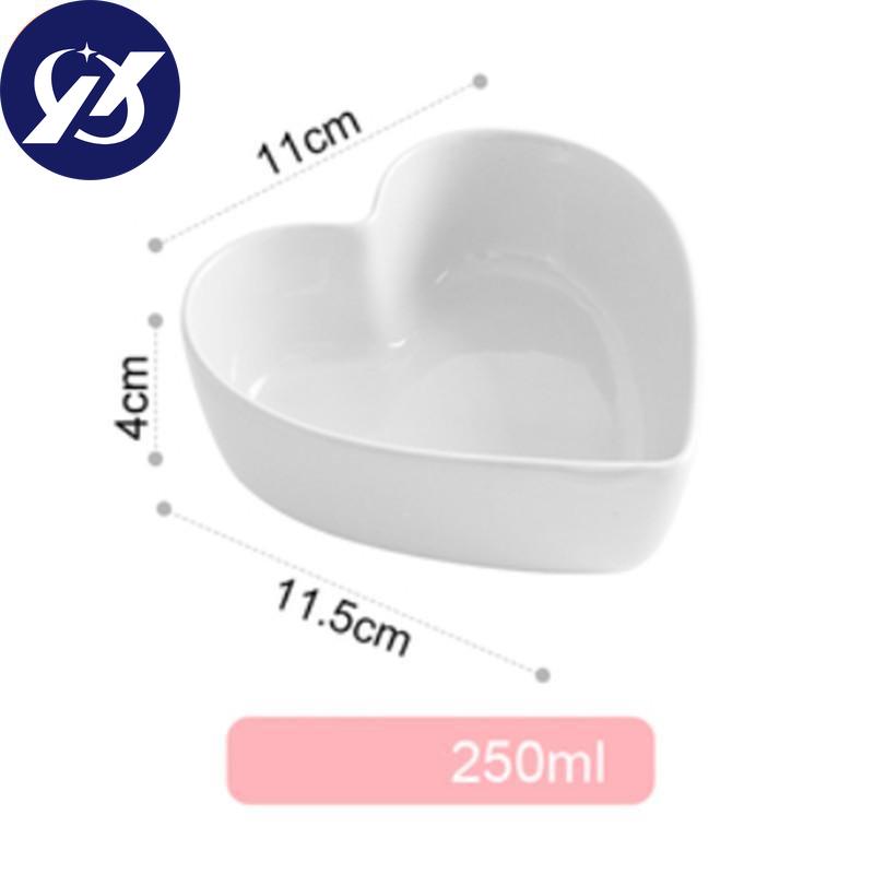 Heart-shaped Bowl Ceramic Steamed Egg Plate Dessert Salad Bowl Oven Baking Dinnerware