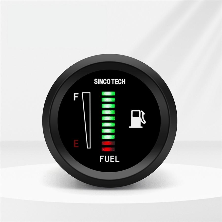 Car New Fuel Level Gauge 52MM 8-18V Resistance Type Fuel Level Sensor LED Black