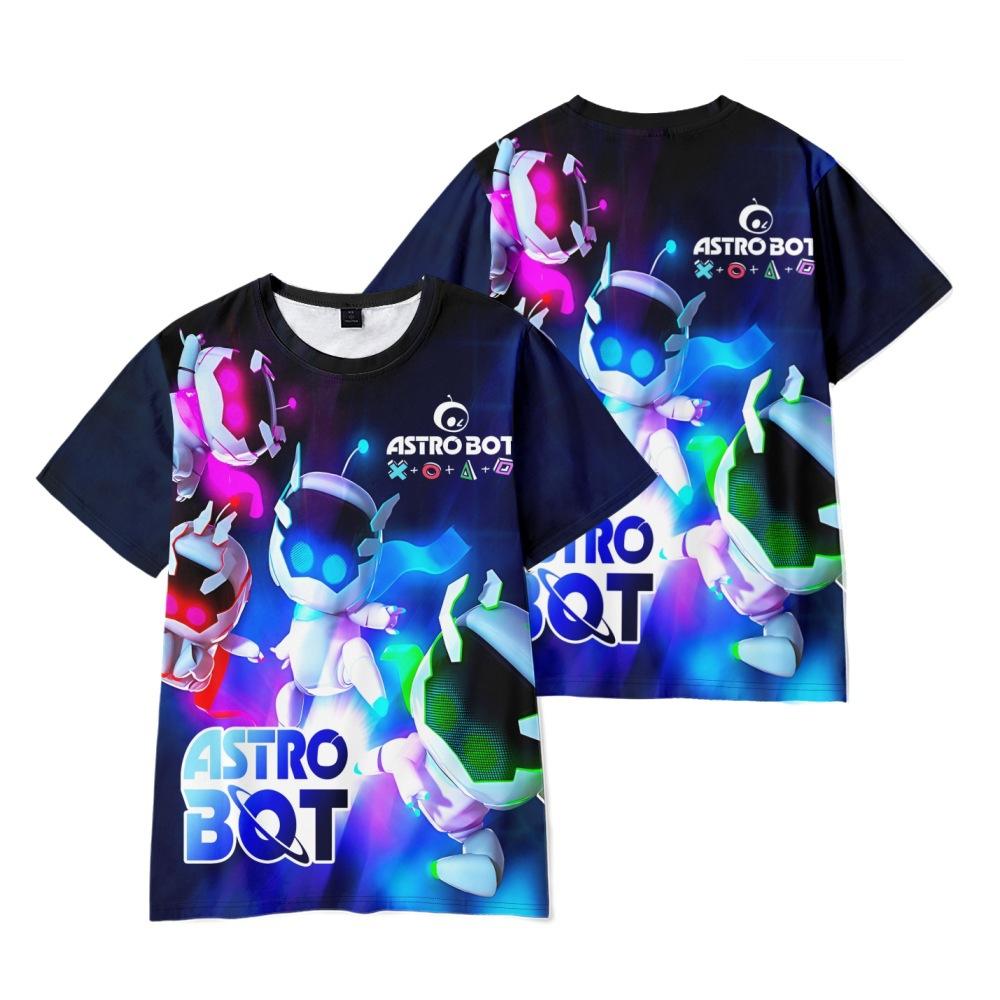 7 Farben Astro Bot Damen Herren T-Shirts Grafikshirt Anime Bedruckt O-Ausschnitt Übergroße Kurzarmmode Herrenbekleidung Streetwear