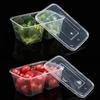 Transparent Double Compartment Disposable Food Container with Lid, Thickened Rectangular Takeaway Box, 500-1000ml.