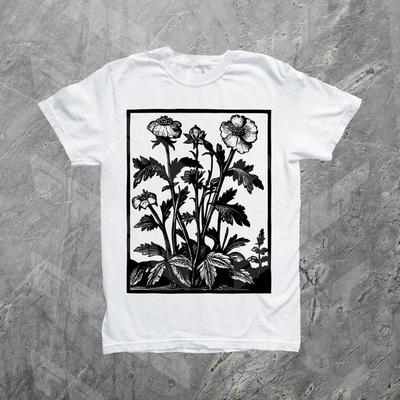 Vintage Flowers Pattern TShirt Womens Retro Flowers Art Short Sleeve Fashion Casual Oversize Crew Neck Versatile Basic Top