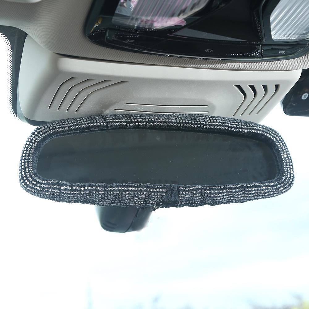 Colorful Rhinestone Steering Wheel, Seat Belt Pad, and Rearview Mirror Cover Set for All Seasons