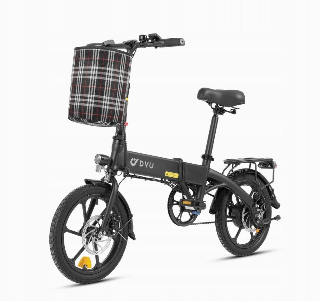 Electric Bike DYU A1F Pro 16" 250W Motor 7.5AH Max Range 60Km Load 120Kg Black