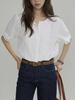 Crew neck embroidered hollow cuffs lace shirt women's French pastoral niche simple top