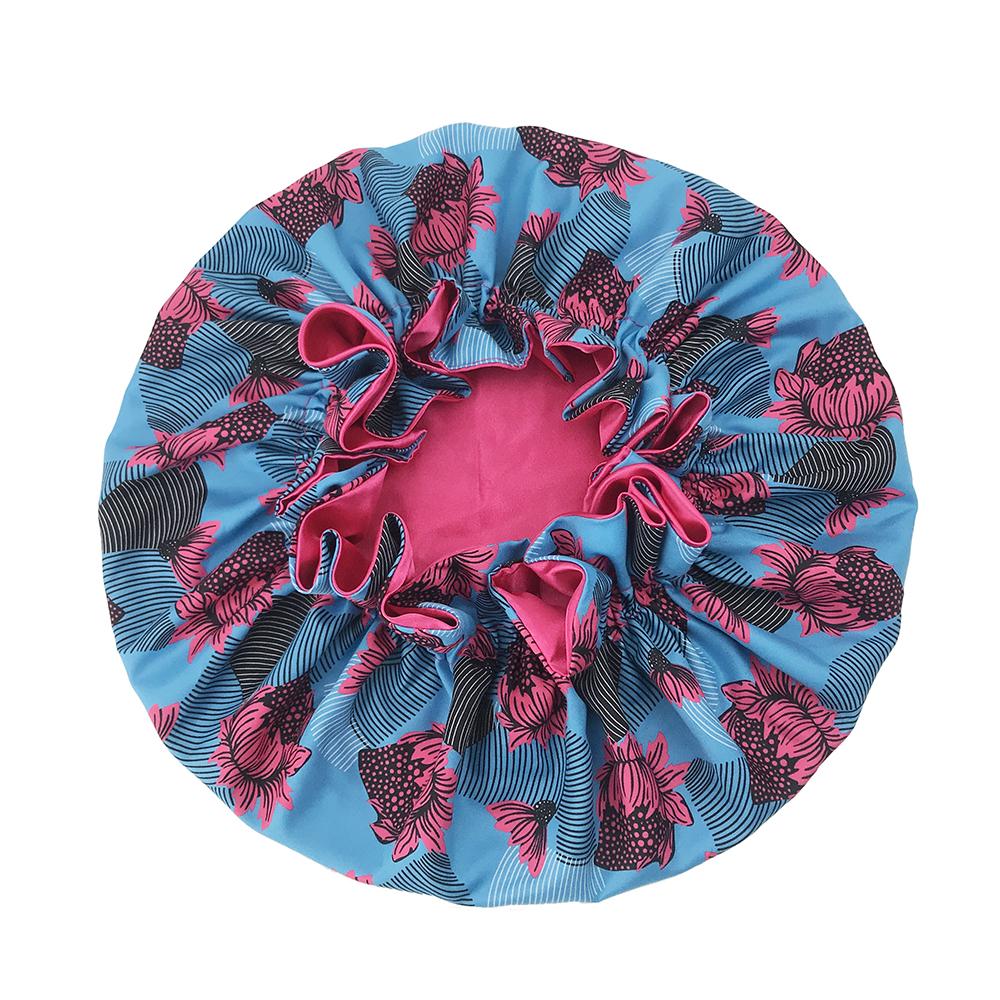 Double Layer Silky Satin Bonnet Women Sleeping Cap Large Reversible Satin Linned Night Sleep Headwrap Hat Hair Wrap Accessories