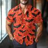 Men's Fashion Casual Loose Halloween Printed Short Sleeve Shirt