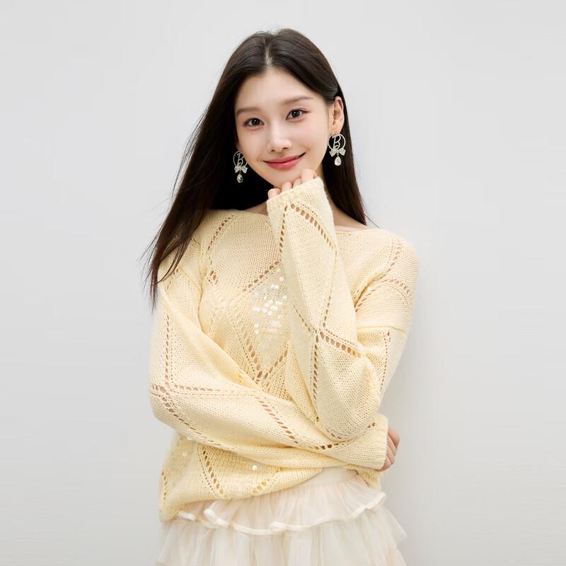 Qiusbui Yiren 2025 Autumn Simple Round Neck Knit Top