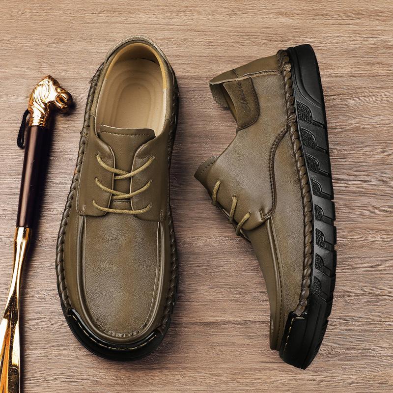 High Quality Handmade Soft Soled Men's Genuine Leather Shoes Lace Up Men's Business Shoes Versatile Daily Casual Shoes Commuting