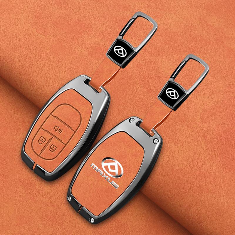 Zinc Alloy Leather Car Key Fob Case For Saic Maxus T60 G10 G50 V80 Key Case Car Rc Folding Key Fob Case